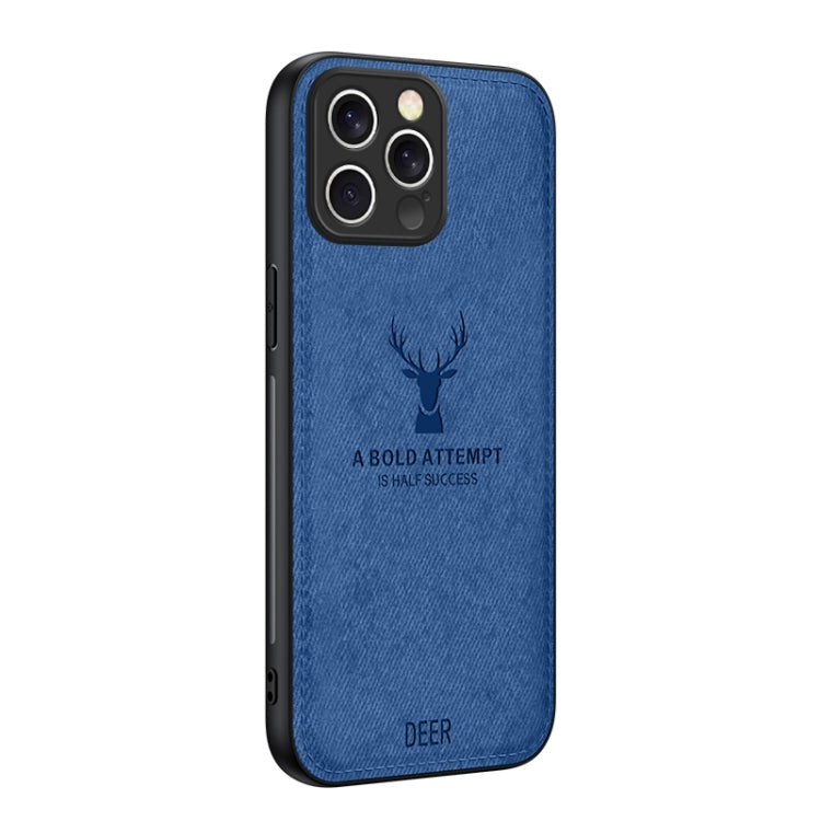 For iPhone 16 Pro Max Deer Head Cloth Skin All-inclusive Phone Case(Blue) - iPhone 16 Pro Max Cases by buy2fix | Online Shopping UK | buy2fix