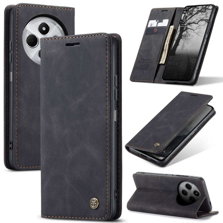 For Redmi 14C CaseMe 013 Multifunctional Horizontal Flip Leather Phone Case(Black) - 14C Cases by CaseMe | Online Shopping UK | buy2fix