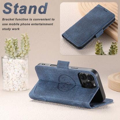 For iPhone 16 Plus Suteni J07 Multi-functional Horizontal MagSafe Denim Leather Phone Case(Blue) - iPhone 16 Plus Cases by Suteni | Online Shopping UK | buy2fix