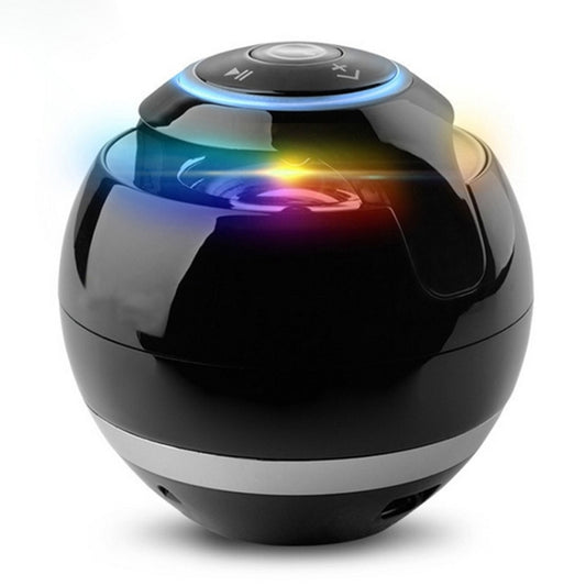 A18 Ball Bluetooth Speaker with LED Light Portable Wireless Mini Speaker Mobile Music MP3 Subwoofer Support TF (Black) - Desktop Speaker by T&G | Online Shopping UK | buy2fix