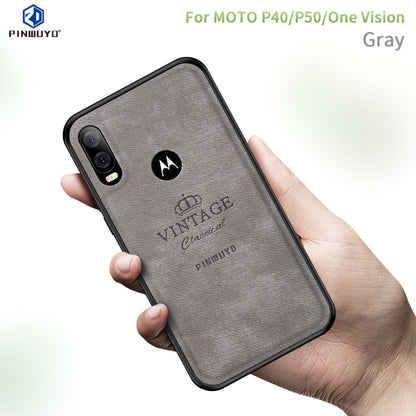 PINWUYO Shockproof Waterproof Full Coverage PC + TPU + Skin Protective Case for Motorola Moto P40 / P50 / One Vision(Gray) - Motorola Cases by PINWUYO | Online Shopping UK | buy2fix