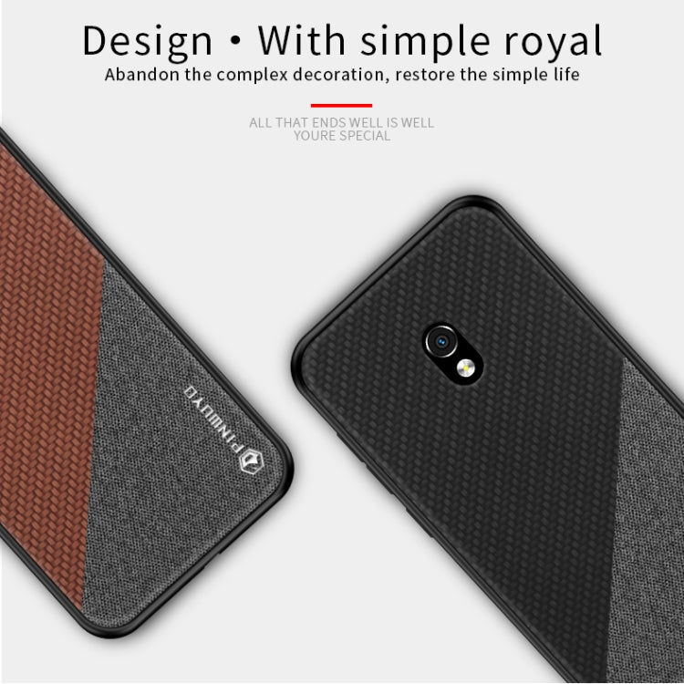 For Xiaomi RedMi 8A PINWUYO Rong Series  Shockproof PC + TPU+ Chemical Fiber Cloth Protective Cover(Black) - Xiaomi Cases by PINWUYO | Online Shopping UK | buy2fix