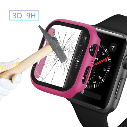 ENKAY Hat-prince Full Coverage PC Case + Tempered Glass Protector for Apple Watch Series 5 / 4 44mm(Rose) - Watch Cases by ENKAY | Online Shopping UK | buy2fix