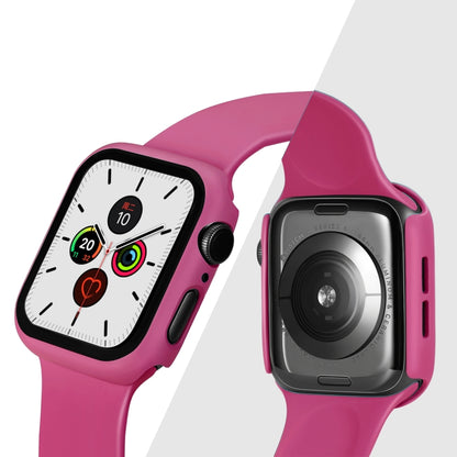 ENKAY Hat-prince Full Coverage PC Case + Tempered Glass Protector for Apple Watch Series 5 / 4 44mm(Rose) - Watch Cases by ENKAY | Online Shopping UK | buy2fix