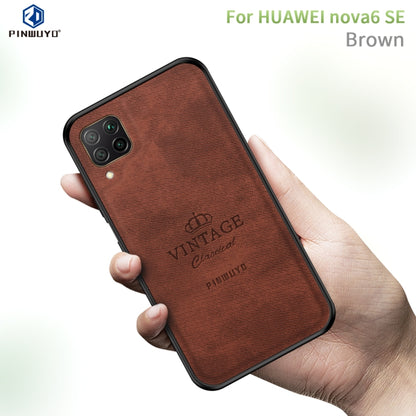 For Huawei Nova 6 SE PINWUYO Zun Series PC + TPU + Skin Waterproof And Anti-fall All-inclusive Protective Shell(Brown) - Huawei Cases by PINWUYO | Online Shopping UK | buy2fix