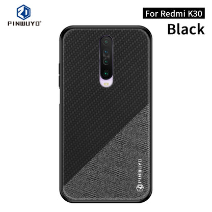 For Xiaomi  RedMi K30 PINWUYO Rong Series  Shockproof PC + TPU+ Chemical Fiber Cloth Protective Cover(Black) - Xiaomi Cases by PINWUYO | Online Shopping UK | buy2fix