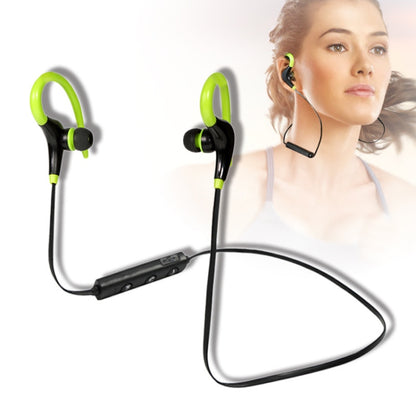 AiWei BT-01 Wireless Bluetooth Earphone with Microphone Hook Sports Earphone(Green) - Neck-mounted Earphone by AiWei | Online Shopping UK | buy2fix