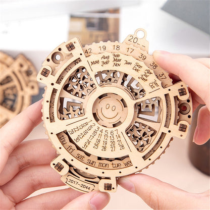 Children Wooden Mechanical Gear Perpetual Calendar 3D Puzzle Model DIY Assembled Toys - DIY Developmental Toys by buy2fix | Online Shopping UK | buy2fix