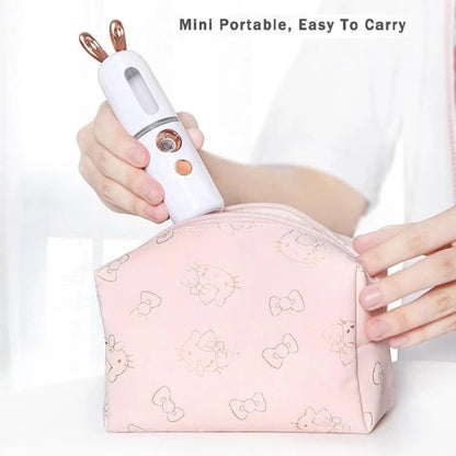 Facial Steamer Nano Spray Water Replenishing Instrument Portable Cold Spray Machine Charging Beauty Instrument Automatic Alcohol Sprayer, Style:Cute Rabbit(White) - Beauty Instrument by buy2fix | Online Shopping UK | buy2fix