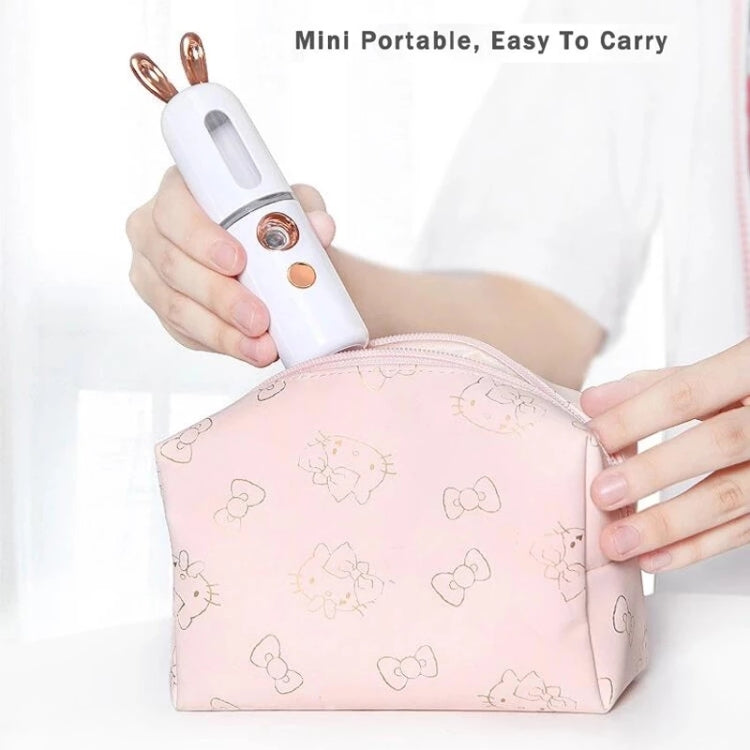 Facial Steamer Nano Spray Water Replenishing Instrument Portable Cold Spray Machine Charging Beauty Instrument Automatic Alcohol Sprayer, Style:Cute Deer(White) - Beauty Instrument by buy2fix | Online Shopping UK | buy2fix