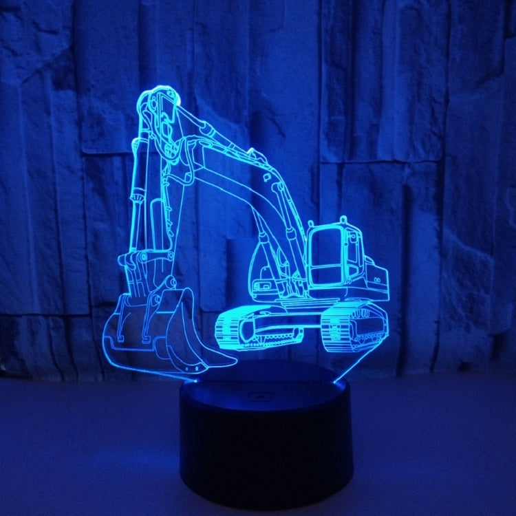 3W Excavator 3D Light Colorful Touch Control Light Creative Small Table Lamp with Crack Base, Style:Touch Switch + Remote Control - Novelty Lighting by buy2fix | Online Shopping UK | buy2fix