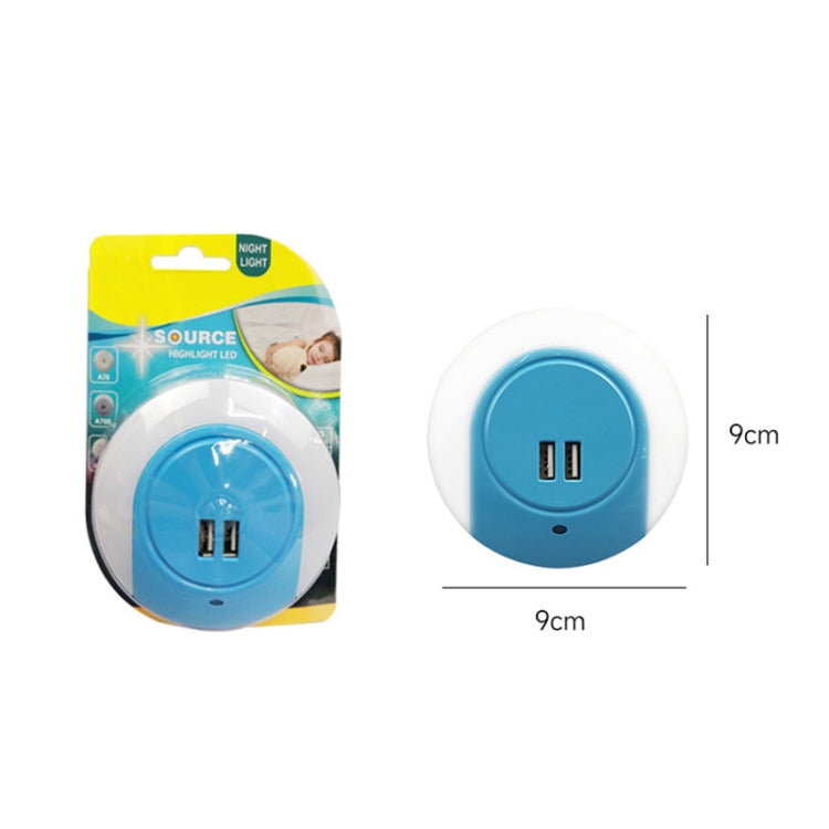 A78B LED Night Light With USB Port Intelligent Light Control Sensor Light, Plug:UK Plug(Blue) - Sensor LED Lights by buy2fix | Online Shopping UK | buy2fix