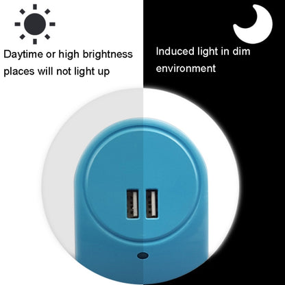 A78B LED Night Light With USB Port Intelligent Light Control Sensor Light, Plug:UK Plug(Blue) - Sensor LED Lights by buy2fix | Online Shopping UK | buy2fix
