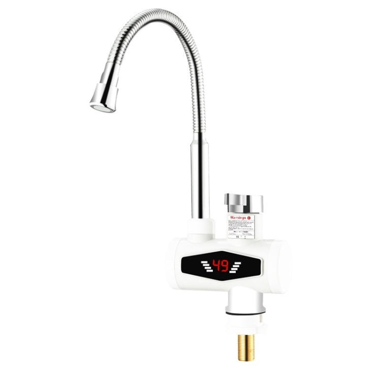 Dynamic Digital Display Instant Heating Electric Hot Water Faucet Kitchen&Domestic Hot&Cold Water Heater EU Plug, Style:Universal Tube - Faucets & Accessories by buy2fix | Online Shopping UK | buy2fix