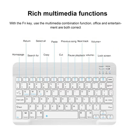 YS-001 7-8 inch Tablet Phones Universal Mini Wireless Bluetooth Keyboard, Style:Only Keyboard(White) - Universal Keyboard by buy2fix | Online Shopping UK | buy2fix