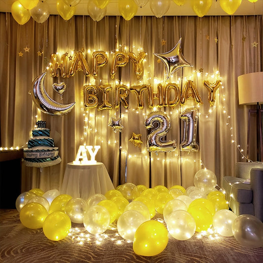 Birthday Party Layout Letter Aluminum Film Balloon Decoration Set(Style Three) - Balloons by buy2fix | Online Shopping UK | buy2fix