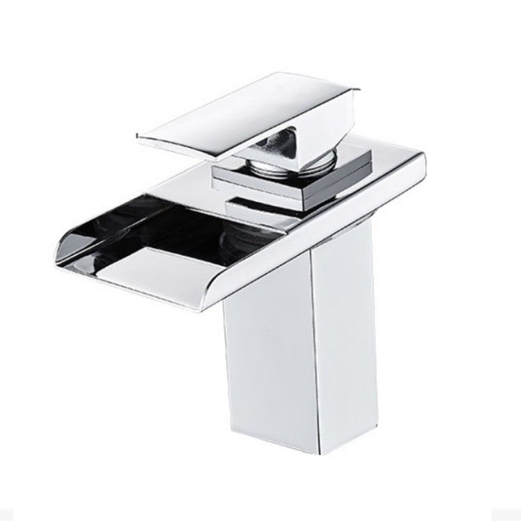 LED Three Lights Hot Cold Water Faucet Bathroom Waterfall Faucet CN Plug(Electroplating Silver) - Faucets & Accessories by buy2fix | Online Shopping UK | buy2fix