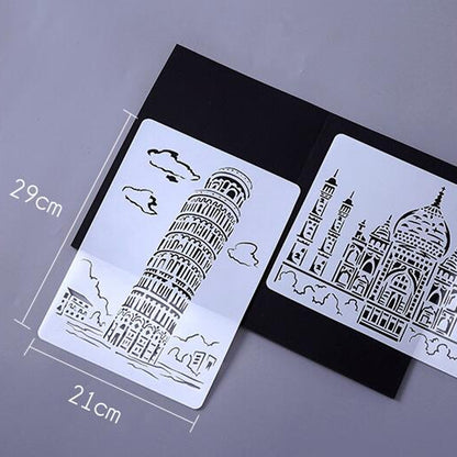 5 Taj Mahal Construction Series Painting Template Theme City A4 Label Template - Art Supplies by buy2fix | Online Shopping UK | buy2fix