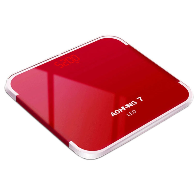 AOHANG7 USB Weight Scale With LED Hidden Screen Tempered Glass Body Scale(Red) - Body Scales by AOHANG7 | Online Shopping UK | buy2fix