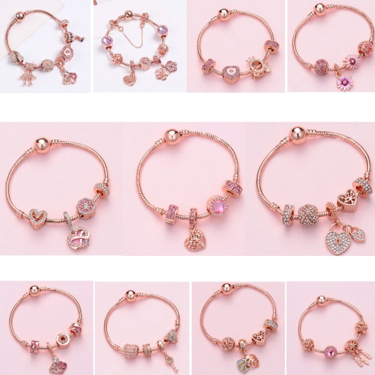 SL133 20cm Women Rose Gold Beaded Bracelet - Bracelets by buy2fix | Online Shopping UK | buy2fix