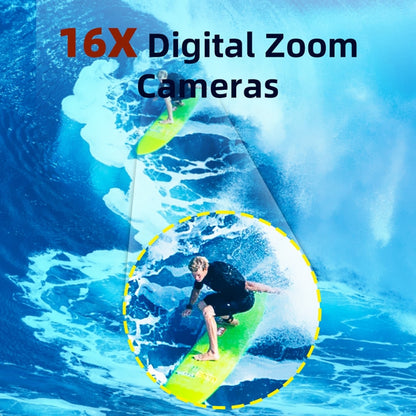 WDC901 3.5m Waterproof 48MP HD Dual Screen Outdoor Sports Digital Camera EU Plug(Yellow) - Children Cameras by buy2fix | Online Shopping UK | buy2fix