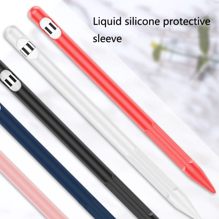 2 Sets 4 In 1 Stylus Silicone Protective Cover + Anti-Lost Rope + Double Pen Nip Cover Set For Apple Pencil 1(Midnight Blue) - Pencil Accessories by buy2fix | Online Shopping UK | buy2fix