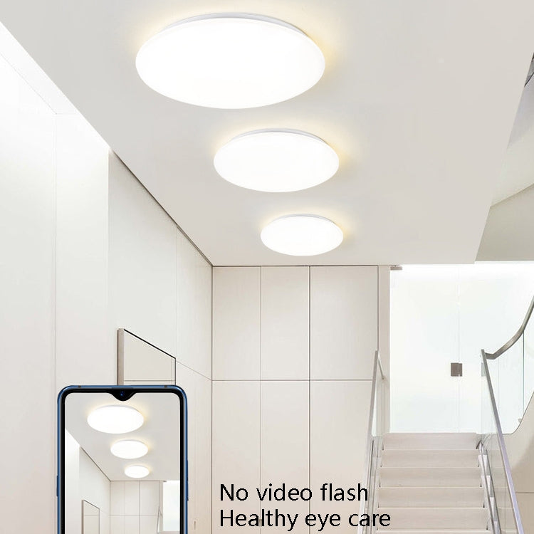 LED Sound Light Control Ceiling Lamp Round Corridor Intelligent Sensor Lamp, Power source: 18W 350mm(White) - Sensor LED Lights by buy2fix | Online Shopping UK | buy2fix