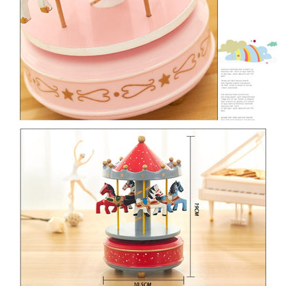 Sky City Carousel Clockwork Music Box Couples Birthday Gift(K0111 Star Red) - Music Box by buy2fix | Online Shopping UK | buy2fix