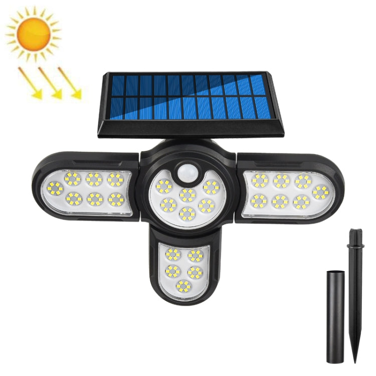 Garden Solar Wall Light Outdoor Waterproof Lawn Light Landscape Corridor Small Street Light, Spec: 4-Head 150 LED - Solar Lights by buy2fix | Online Shopping UK | buy2fix