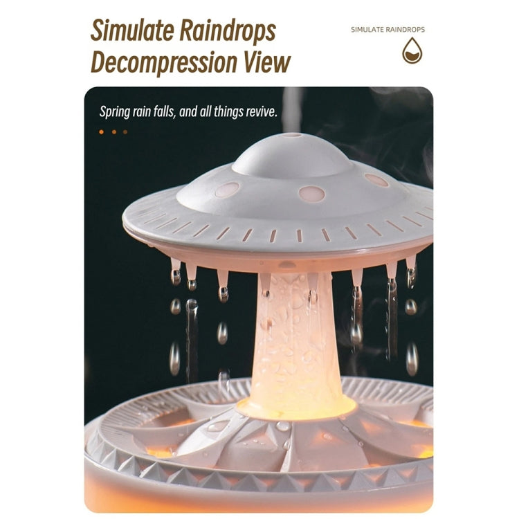 UFO Water Drop Aromatherapy Humidifier Desktop Remote Control Diffuser, Plug: UK Plug(White) - Air Purifiers & Accessories by buy2fix | Online Shopping UK | buy2fix