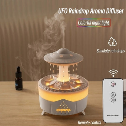 UFO Water Drop Aromatherapy Humidifier Desktop Remote Control Diffuser, Plug: EU Plug(White) - Air Purifiers & Accessories by buy2fix | Online Shopping UK | buy2fix