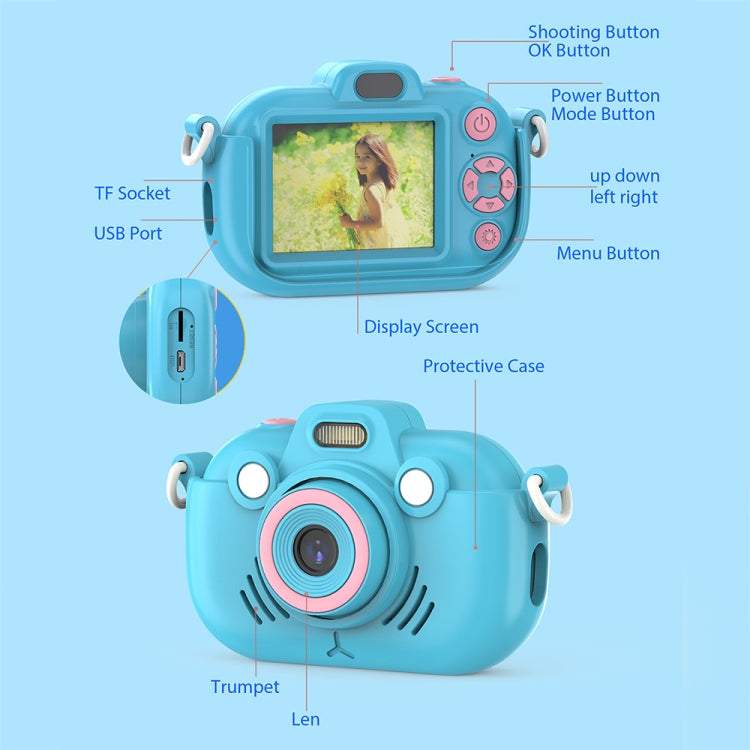 DC502 2.4-Inch 16X Zoom 2.7K Video Recording Children Digital Camera, Color: Pink No Card(UK Plug) - Children Cameras by buy2fix | Online Shopping UK | buy2fix