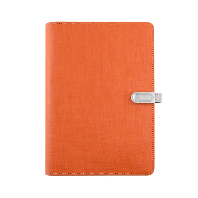 A5 Three-Dimensional Leather Pattern Notebook Set With 16GB U Disk, Specification: U Disk Style(Orange) - Notebooks by buy2fix | Online Shopping UK | buy2fix