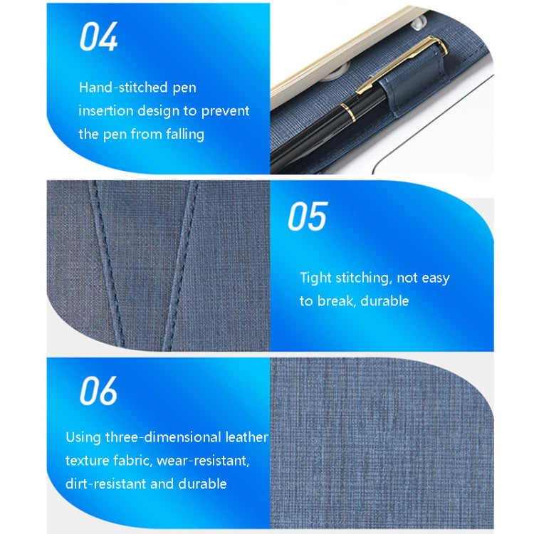 A5 Three-Dimensional Leather Pattern Notebook Set With 16GB U Disk, Specification: U Disk Style(Navy Blue) - Notebooks by buy2fix | Online Shopping UK | buy2fix