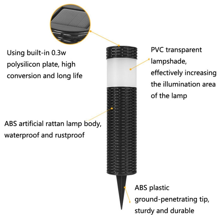 Solar LED Outdoor Waterproof Cylinder Lawn Light, Style: White Light - Solar Lights by buy2fix | Online Shopping UK | buy2fix