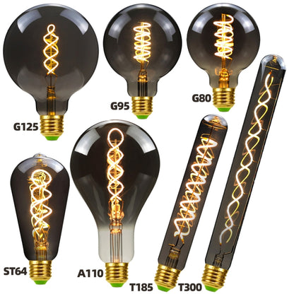 T300 Electroplating Smoke Grey Warm Light LED Bulb Retro Lamp - LED Blubs & Tubes by buy2fix | Online Shopping UK | buy2fix