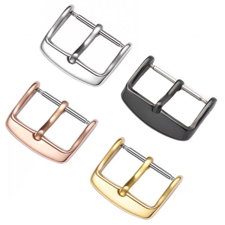 5pcs IP Plated Stainless Steel Pin Buckle Watch Accessories, Color: Black 22mm - Watch Accessories & Parts by buy2fix | Online Shopping UK | buy2fix
