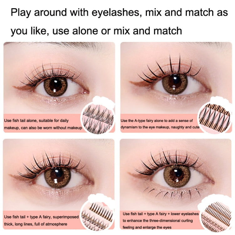 BQI B7229 Lightweight Natural Curling Three-dimensional Slim False Eyelashes, Style: Type A+Fishtail+Undercib (200PCS) - Eyes by BQI | Online Shopping UK | buy2fix