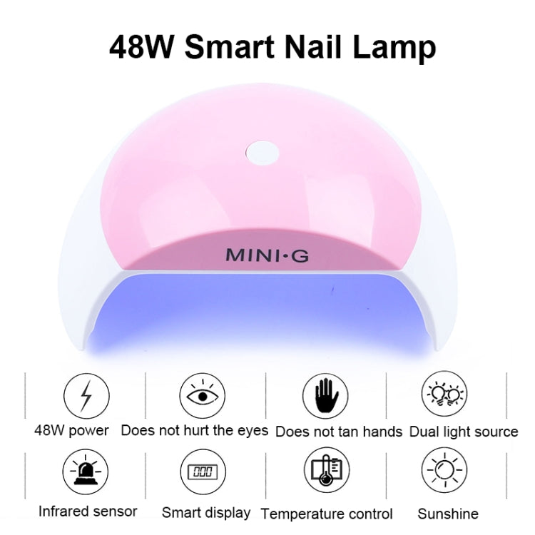 GJ0504 48W 15LED/UV Smart Sensor Nail Art Phototherapy Machine(Pink White) - Nail Dryers by buy2fix | Online Shopping UK | buy2fix