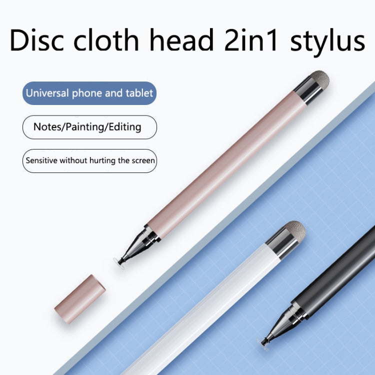 2 PCS Office Painting without Charging Cloth Head Disc Stylus Pen(Black) - Stylus Pen by buy2fix | Online Shopping UK | buy2fix