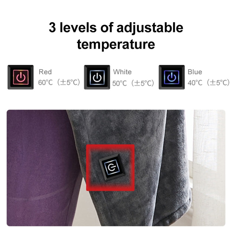 3-speed Temperature Control 8-zone Heating USB Electric Shawl Electric Blanket 150 x 85cm(Gray) - Electric Blankets by buy2fix | Online Shopping UK | buy2fix