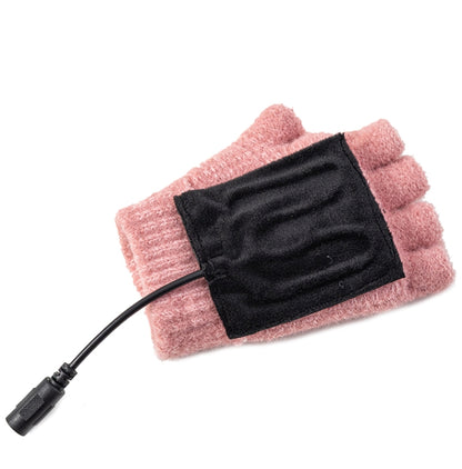 Winter Office USB Heating Warm Half Finger with Cover Gloves Heated Pad, Size: Free Size(Blue) - Safety Gloves by buy2fix | Online Shopping UK | buy2fix