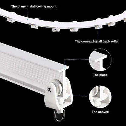 Model Steel Track Set Flexible Silent Slide Track Track with Hooks, Size: 2m - Curtain Decorative Accessories by buy2fix | Online Shopping UK | buy2fix