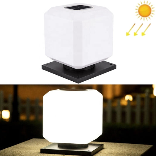 003 Solar Square Outdoor Post Light LED Waterproof Wall Lights, Size: 25cm (White Light) - Solar Lights by buy2fix | Online Shopping UK | buy2fix