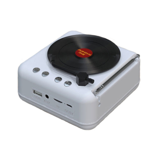 Manovo H3 Retro Vinyl Record Player Shape Mini Bluetooth Speaker, Color: White - Desktop Speaker by buy2fix | Online Shopping UK | buy2fix