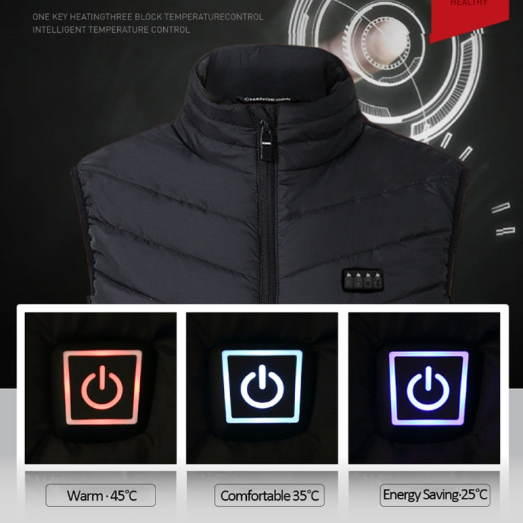 13  Area Double Control Black USB Electric Heating Undershirt Intelligent Warm Vest(3XL) - Down Jackets by buy2fix | Online Shopping UK | buy2fix