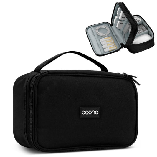 Baona Multifunctional Earphone Data Cable Digital Storage Bag, Spec: 2-layer (Black) - Digital Storage Bag by Baona | Online Shopping UK | buy2fix