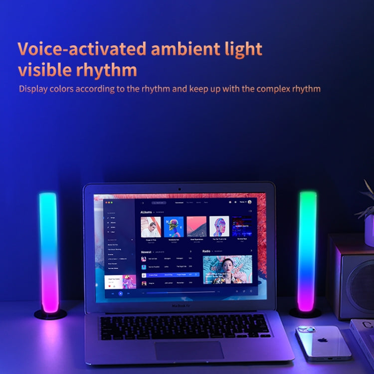RGB Sound-controlled Rhythmic Response Lights Music Ambient LED Pick-up Lights Charging(Upgrade White) - Novelty Lighting by buy2fix | Online Shopping UK | buy2fix