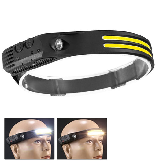 W689-2 White+Warm Light  USB Rechargeable Motion Sensor Headlamp COB Outdoor Fishing Flashlight - Headlamp by buy2fix | Online Shopping UK | buy2fix