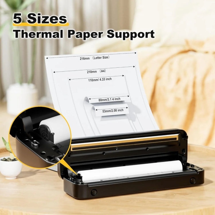 Phomemo M832 300dpi Wireless Thermal Portable Printer, Size: Letter Version(Gray) - Printer by Phomemo | Online Shopping UK | buy2fix